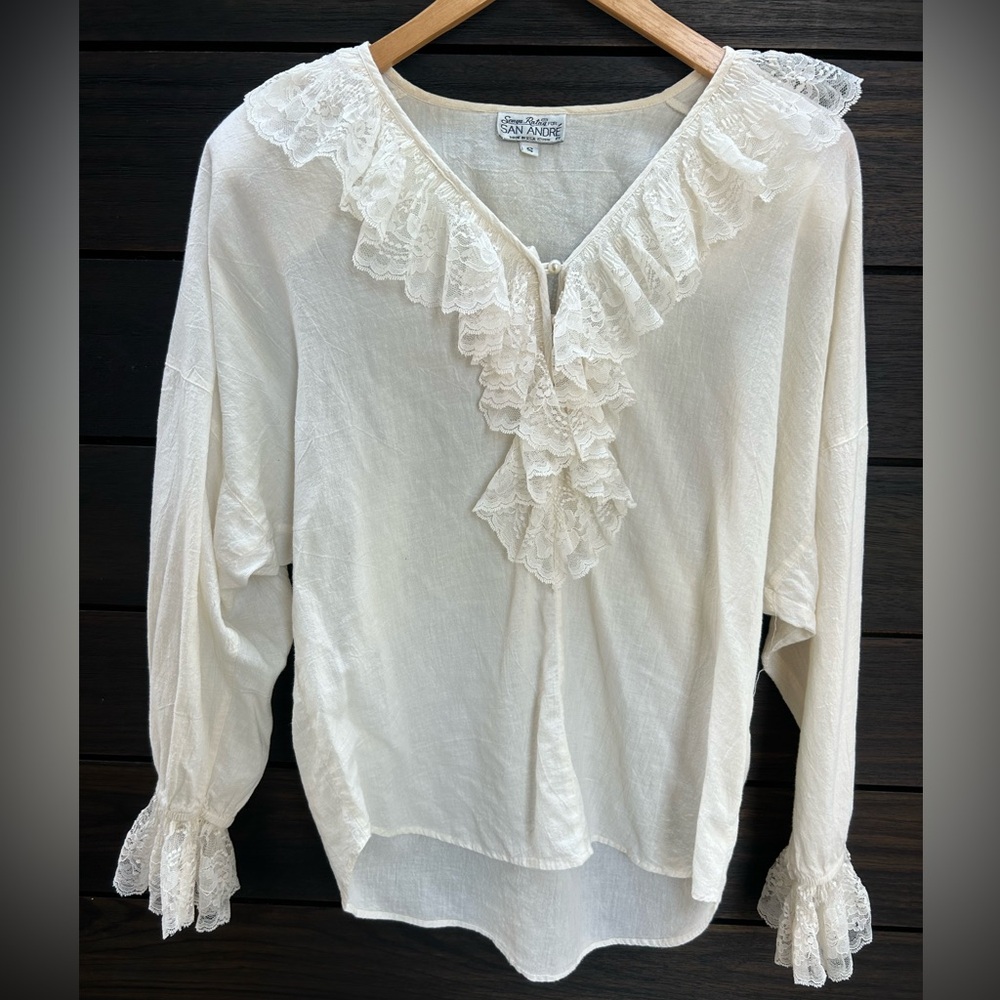 Vintage Lace Ruffle Blouse